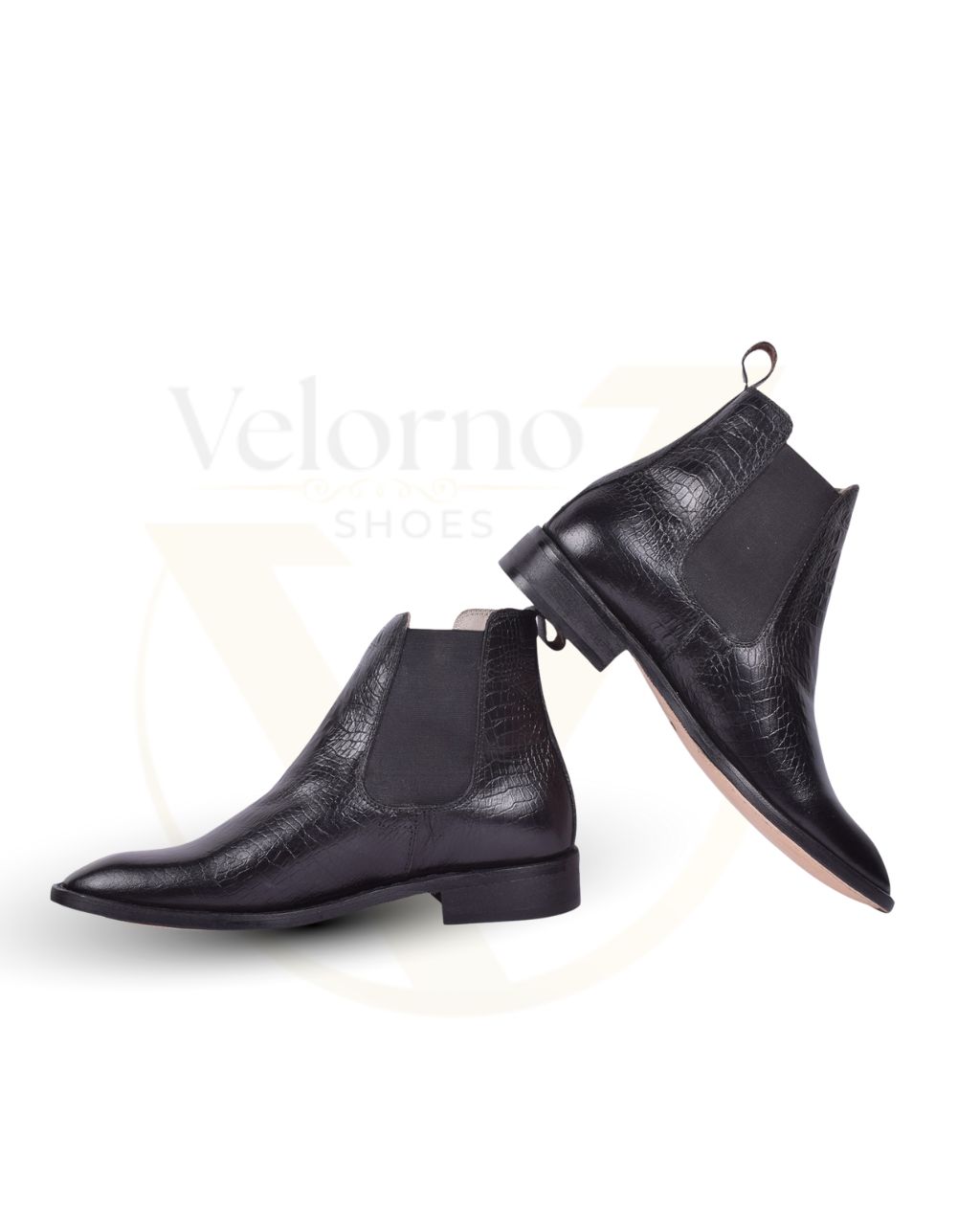 Velorno Men’s Black Chelsea Leather Handmade