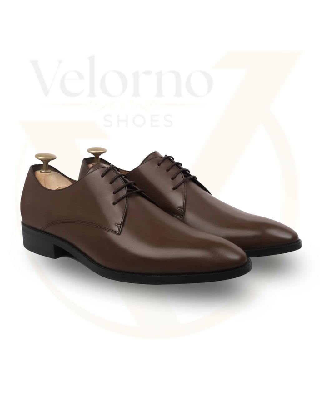 Velorno Derby Shoes - Black and Brown Calf Leather Shoes Handmade - Image 2