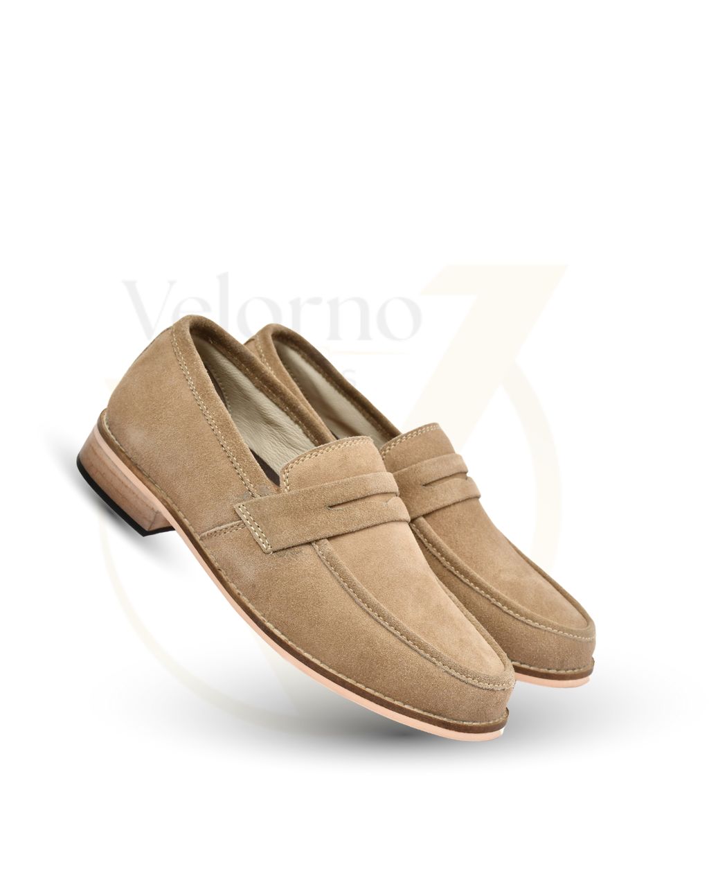 Velorno Suede Penny Loafers – Premium Handmade Suede Leather Slip-On Shoes