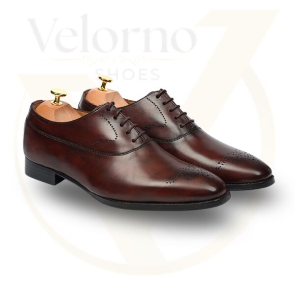 Velorno Men’s Oxblood Calf Leather Oxford Shoes – Pure Leather & Handmade