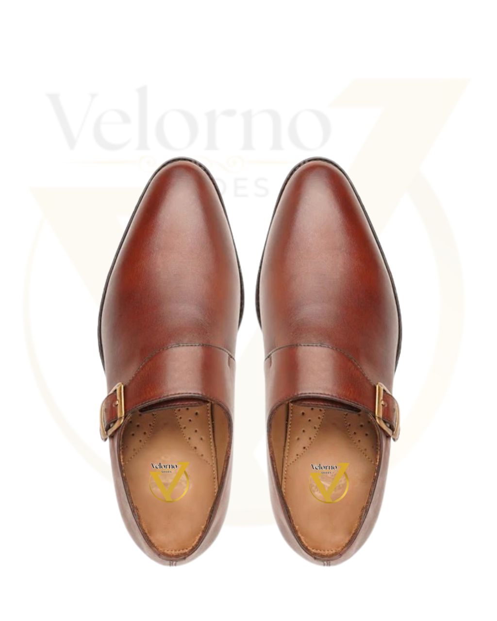 Velorno Single Monstrap - Burgundy Brown Calf Leather Shoes Handmade - Image 2
