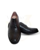Velorno Black Turtle Textured Brogue Shoes