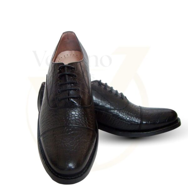 Velorno Black Turtle Textured Brogue Shoes